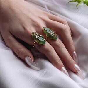Jewelry Archives - Regal Rose Gold and Green Moss Agate Statement Ring